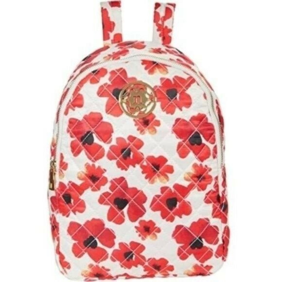 Nanette Lepore Handbags - NWT Nanette Lepore Nylon Print Mini Backpack Floral Poppy White Red